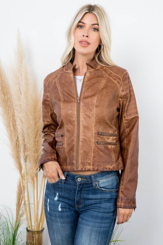 Garment Dye Double Zipper Pocket Jacket