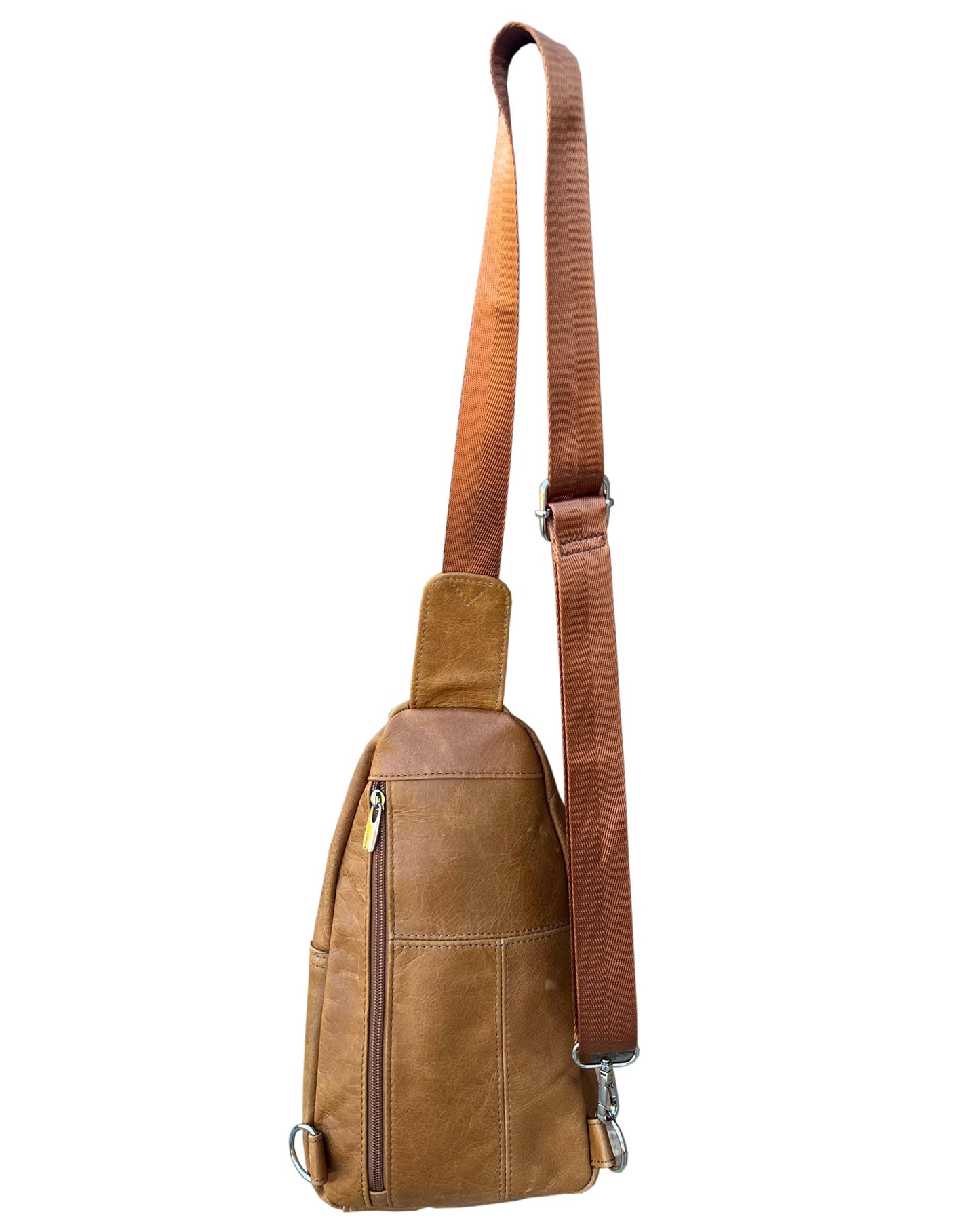 Cowhide leather Sling bag with adjustable shoulder strap