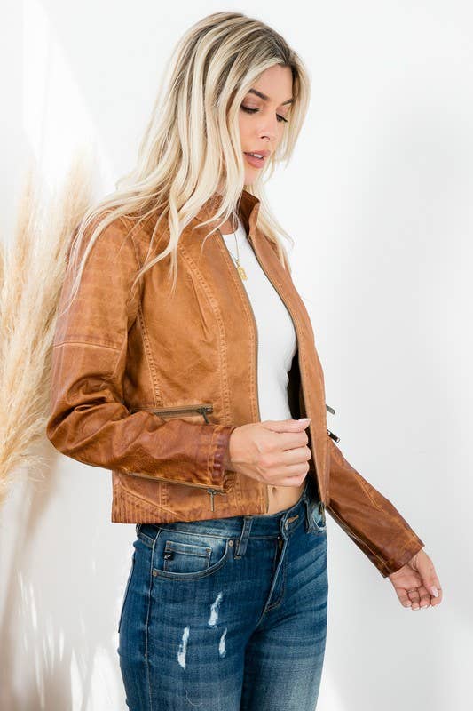 Garment Dye Double Zipper Pocket Jacket