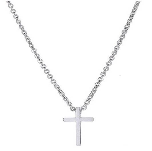 Cross Necklace-Rhodium