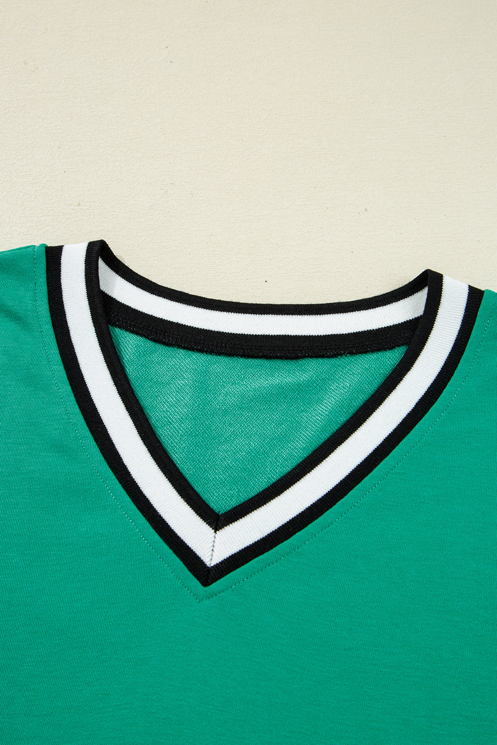 Mint Green Contrast Trim V Neck Sleeveless Mini Dress