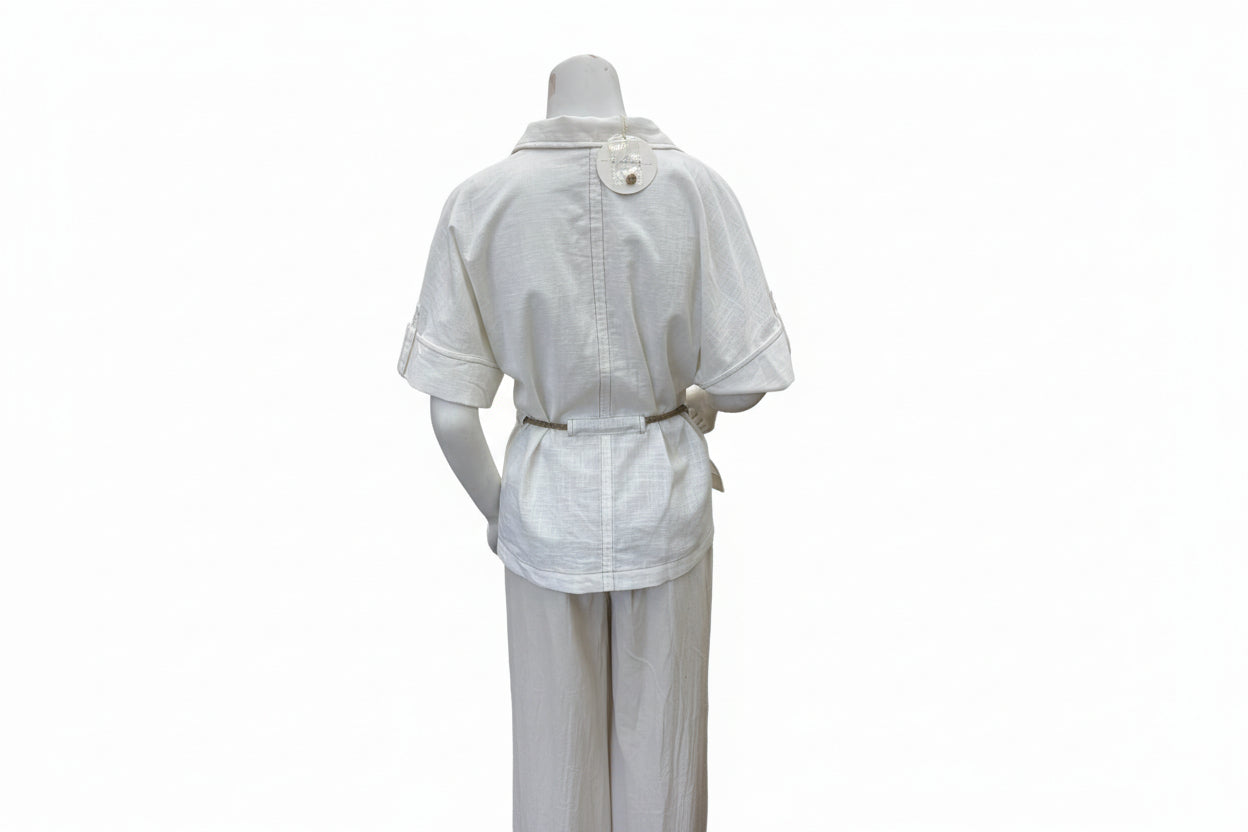 Cotton Linen Drawstring Shirt