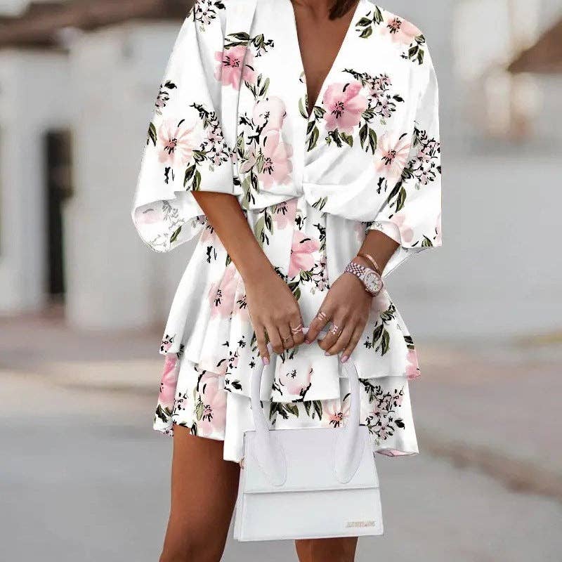 Boho V-Neck Dolman Sleeve Dress