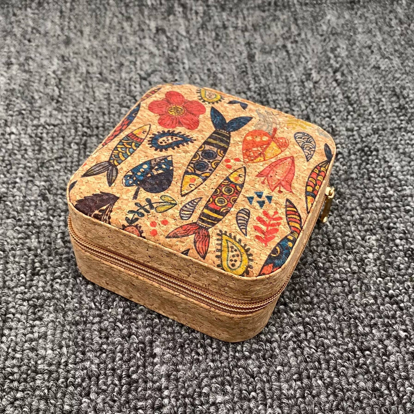 Vintage Crushed Wood Grain PU Leather Jewelry Storage Box: B
