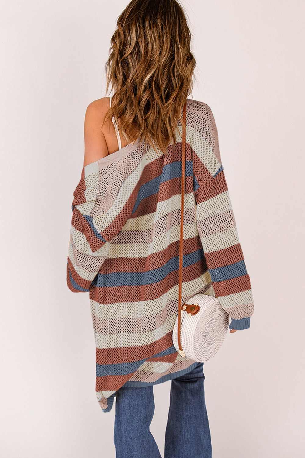 Knit Long Striped Cardigan