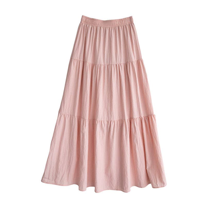 Solid Color Long Skirt
